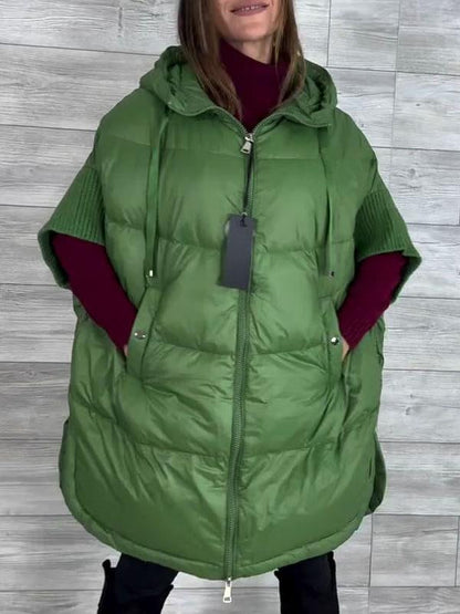 Women's Hooded Mid-sleeve Overcoat green