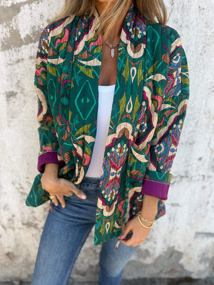 Women's Printed Long Sleeve Cardigan