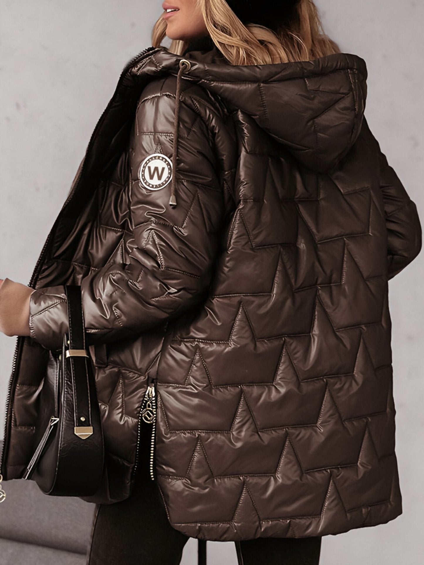 Women's Hooded Patchwork Coat