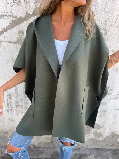 Lapel One-piece Sleeve Shawl Coat