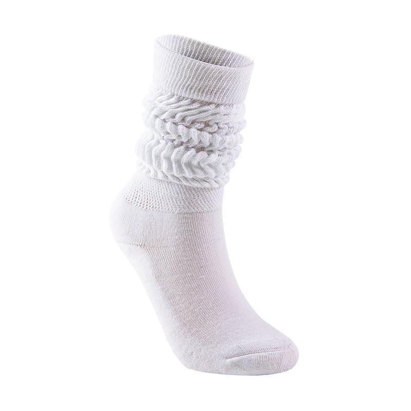 Women's Spring and Summer High Pile Socks white one size