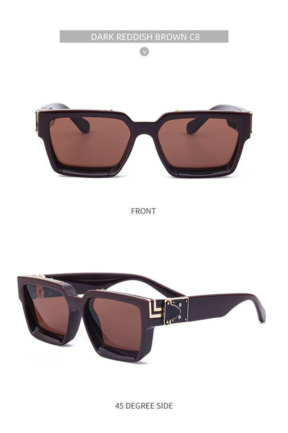 Women's Fashion Trend V Frame Square Sunglasses C8 144mm