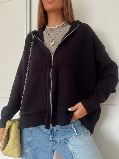 Women's Casual Hooded Sweatshirt Jacket