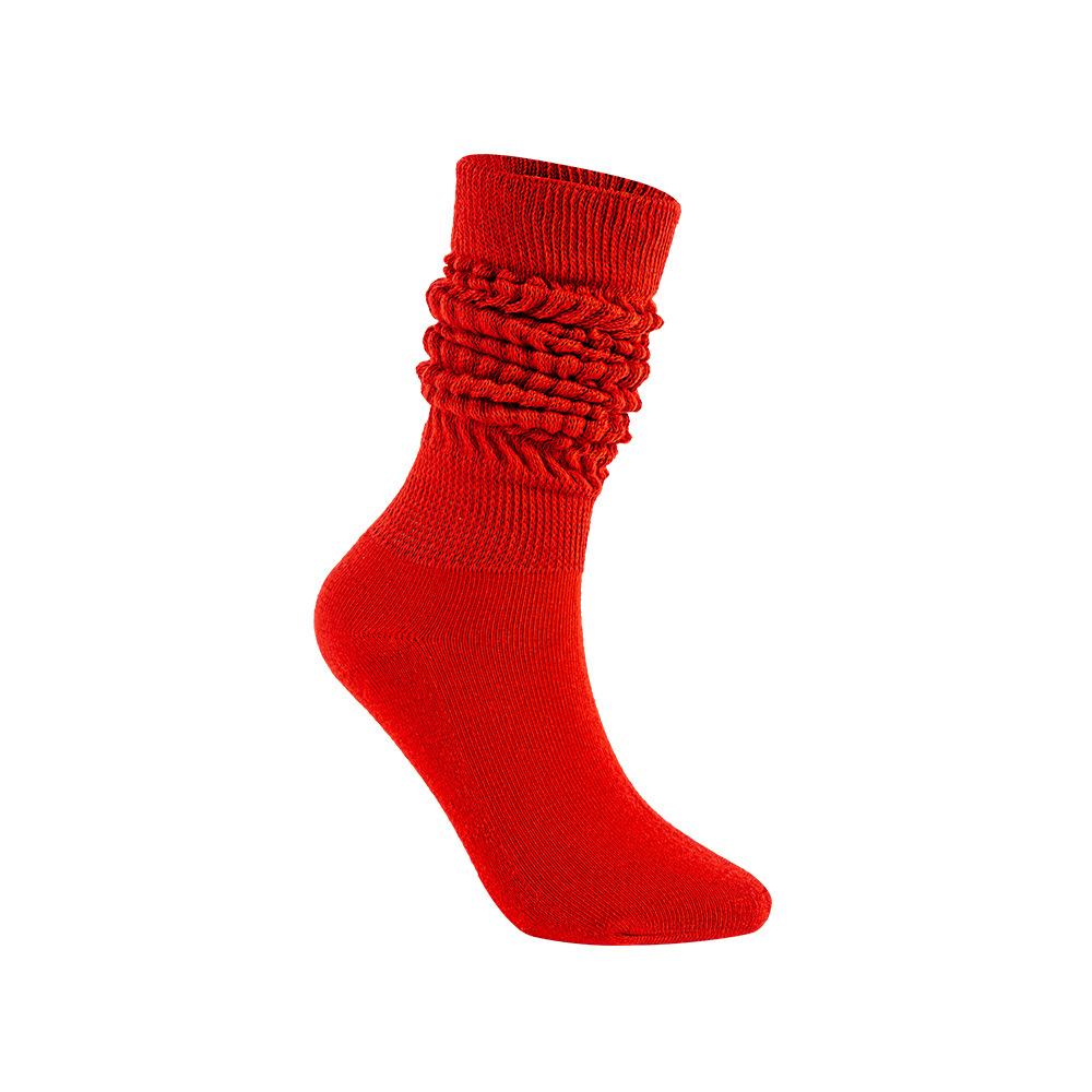 Women's Spring and Summer High Pile Socks red one size