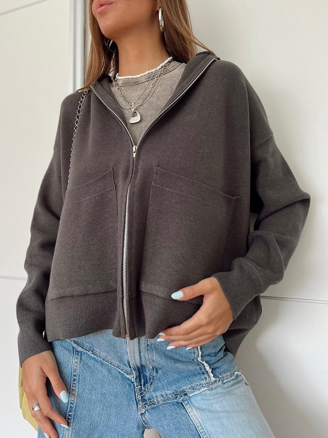 Women's Casual Hooded Sweatshirt Jacket