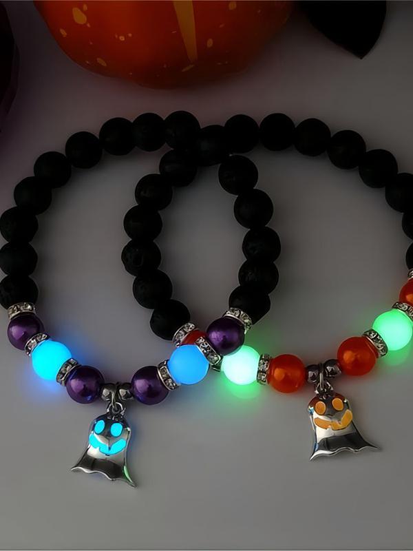 Halloween Gift Luminous Ghost Bracelet Playful Ghost Bracelet red 3PCS