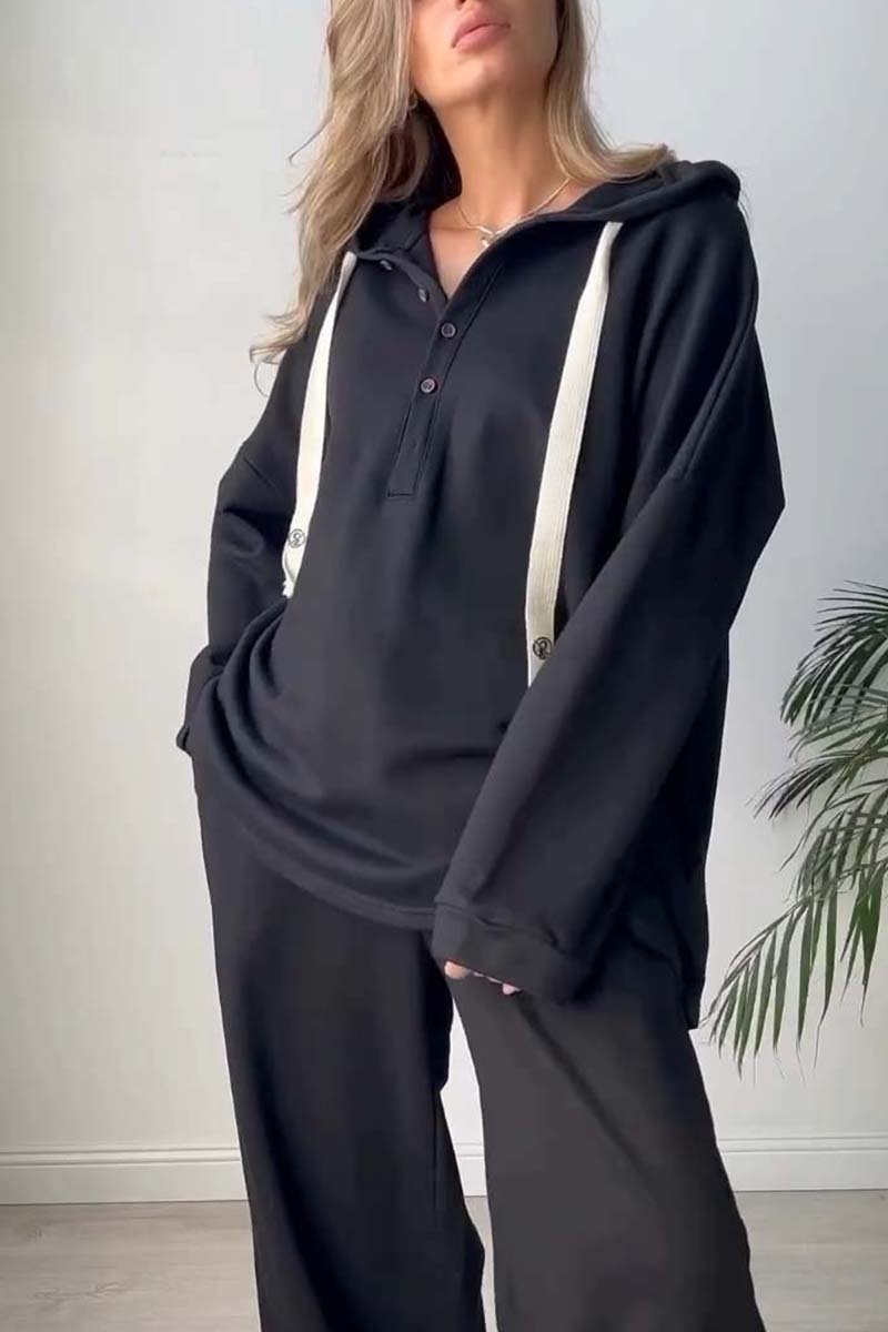 Women's Half Button Hooded Track Suit