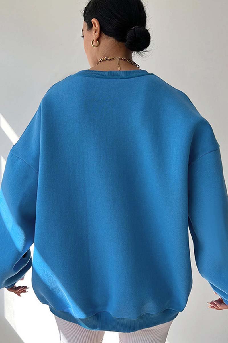 Women's casual sports round neck long sleeve sweatshirt