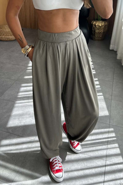 Women's loose solid color casual pants