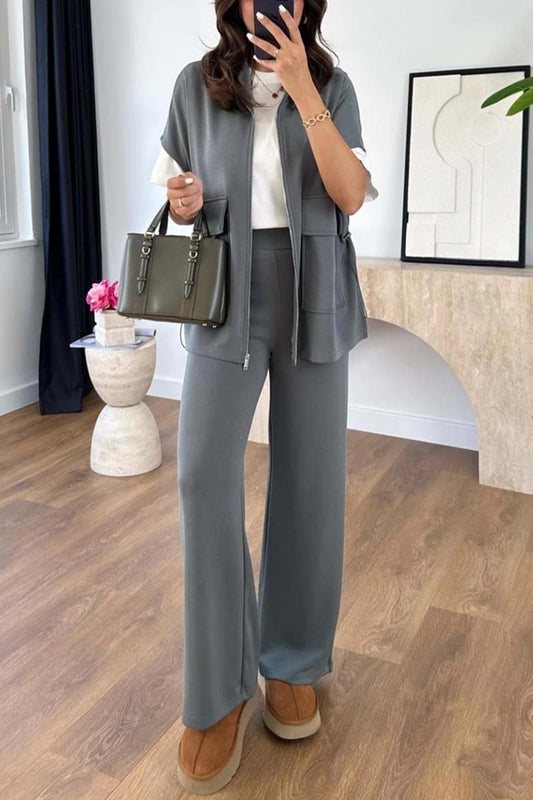 Women's fashion two piece sets gray