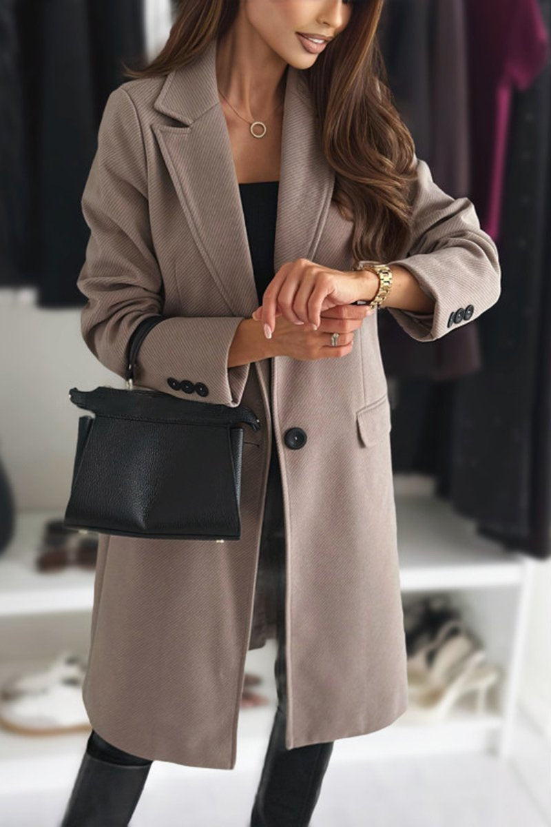 Women's Casual Solid Color Long Coat