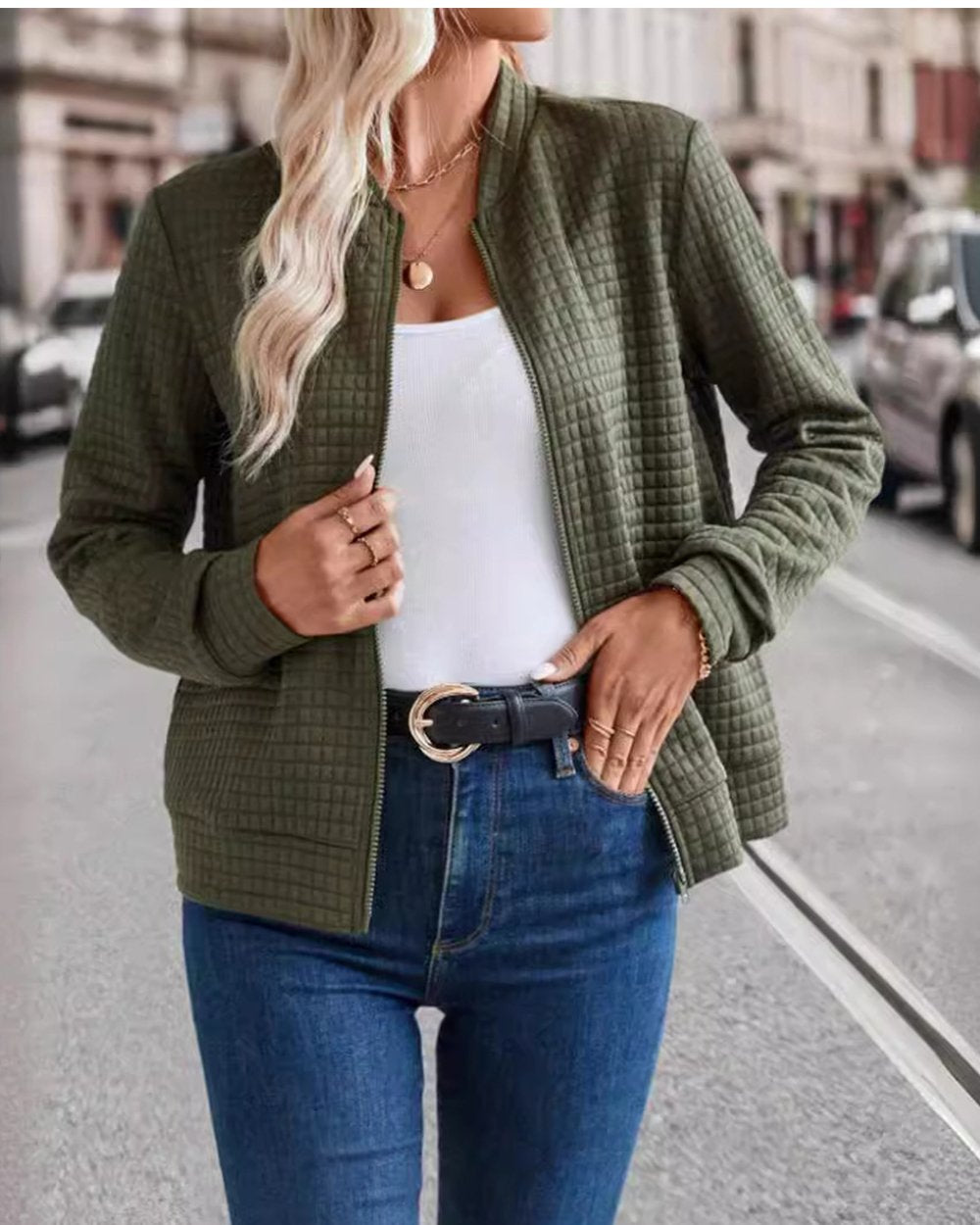 Fashionable Solid Color Small Style Jacket