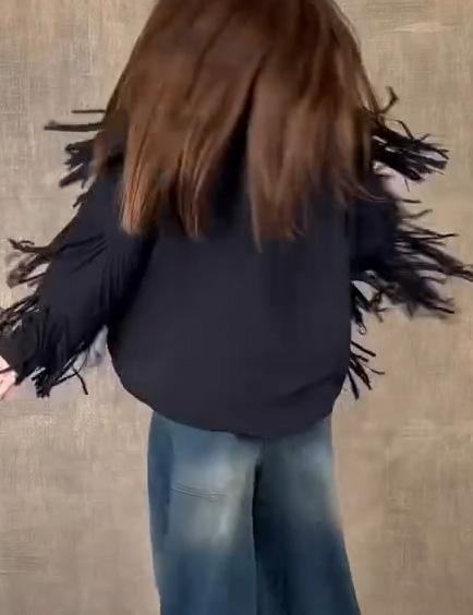 women's casual fringed shirt