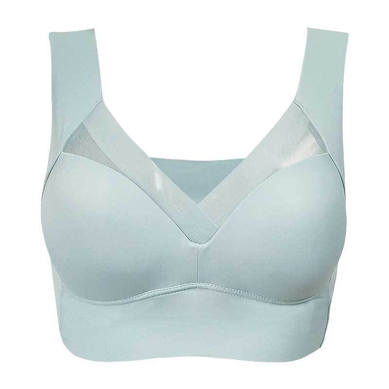 Women's Plus-size Thin Side Bra No Underwire Underwear blue