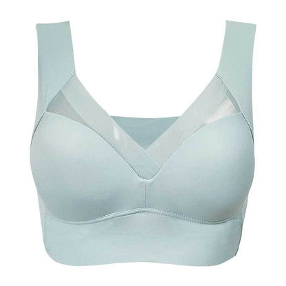 Women's Plus-size Thin Side Bra No Underwire Underwear blue