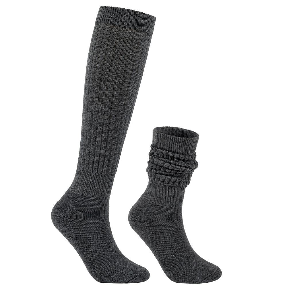 Women's Spring and Summer High Pile Socks Dark grey one size