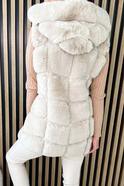 Women say fashion hood sleeveless coat