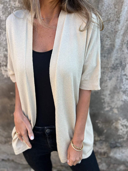 Women's Long Sleeve Thin Casual Cardigan white