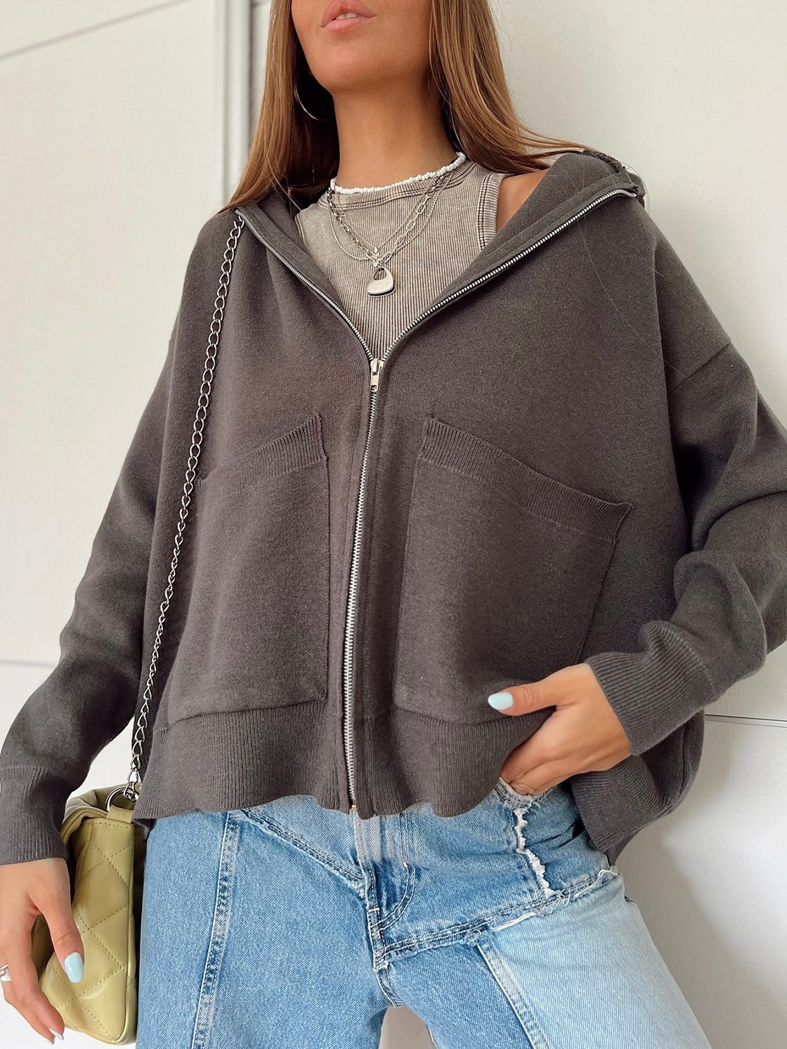 Women's Casual Hooded Sweatshirt Jacket