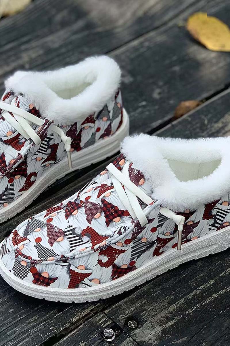 Women's Christmas printed warm cotton shoes