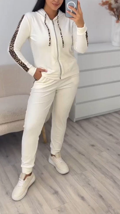 Women's Long-sleeved Athleisure Suit white