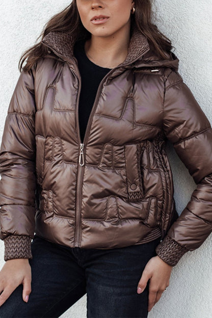 Women's Casual Hooded Short Coat