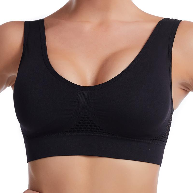 Women's Yoga Sports Underwear Hollow Mesh Vent black