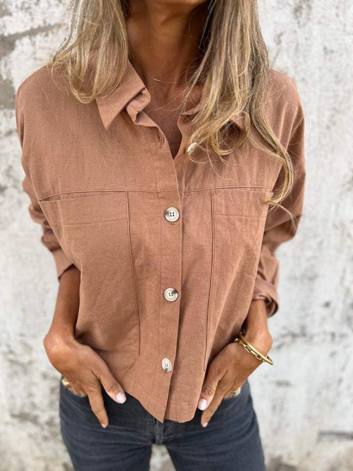 Women's Lapel Long Sleeve Casual Top