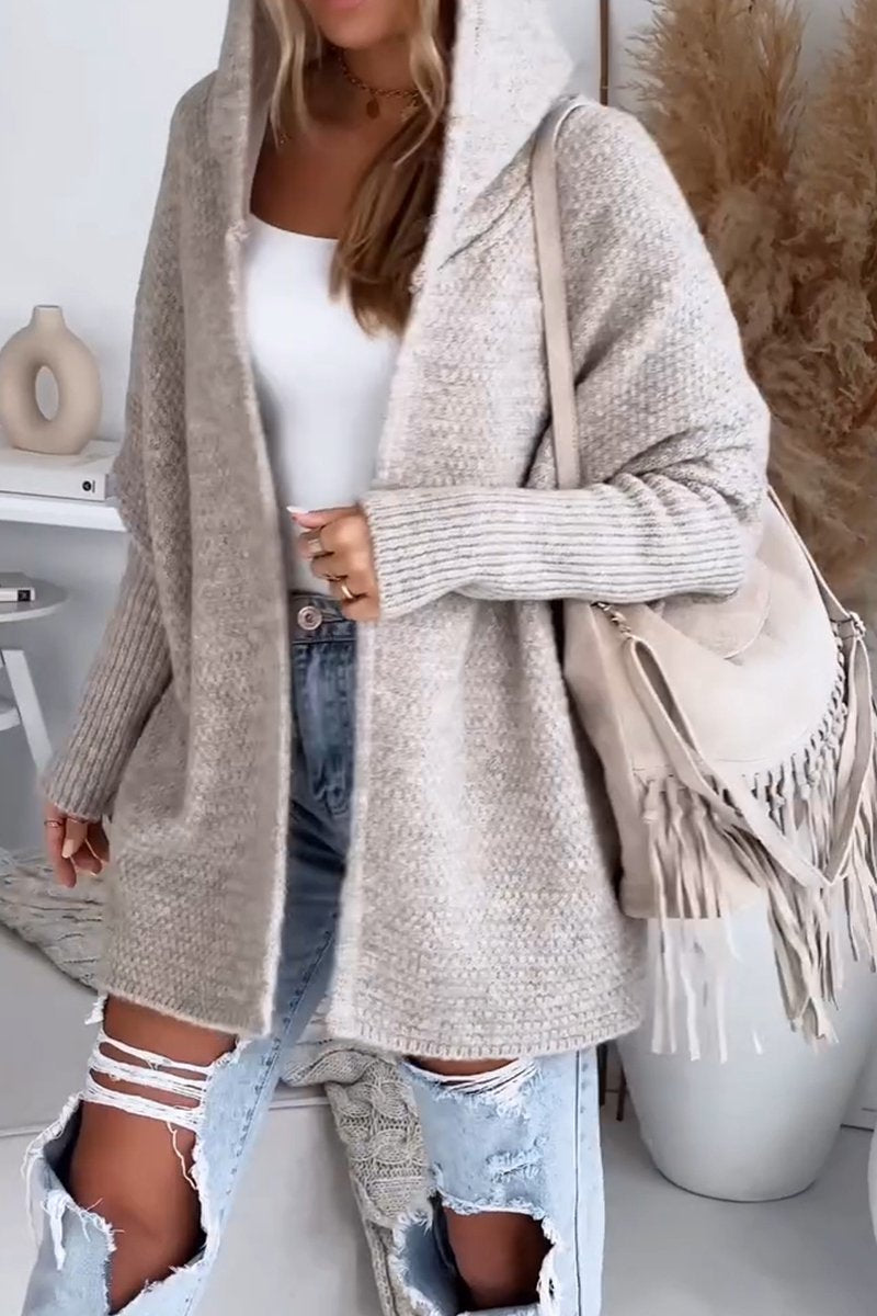 Solid Winter Hooded Cardigan for Women