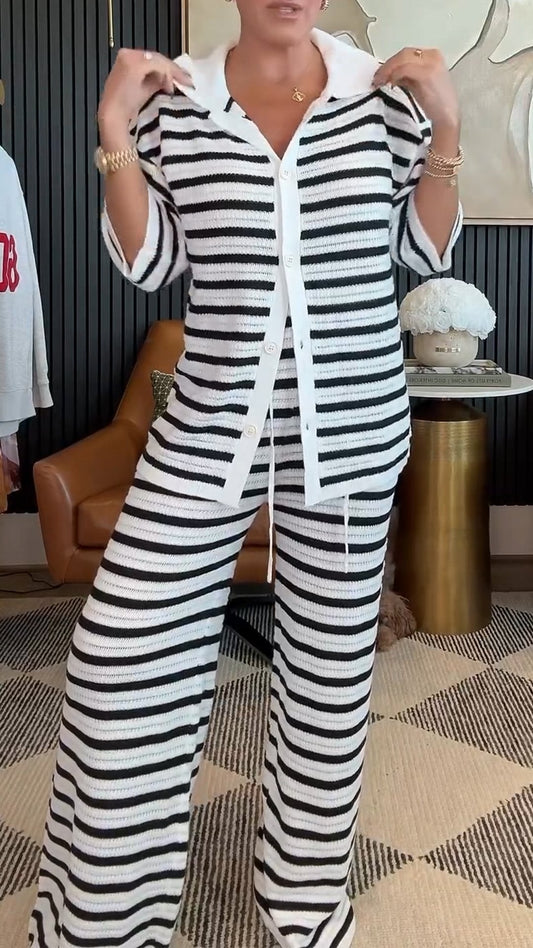 Women's Striped Suit white