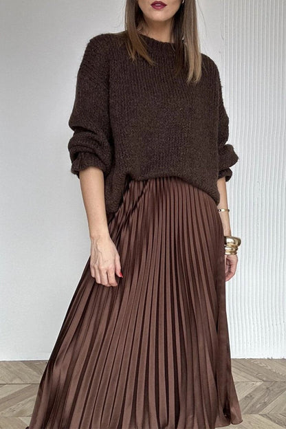 Women's Long Sleeve Fashion Tops and Skirts Two Piece Set