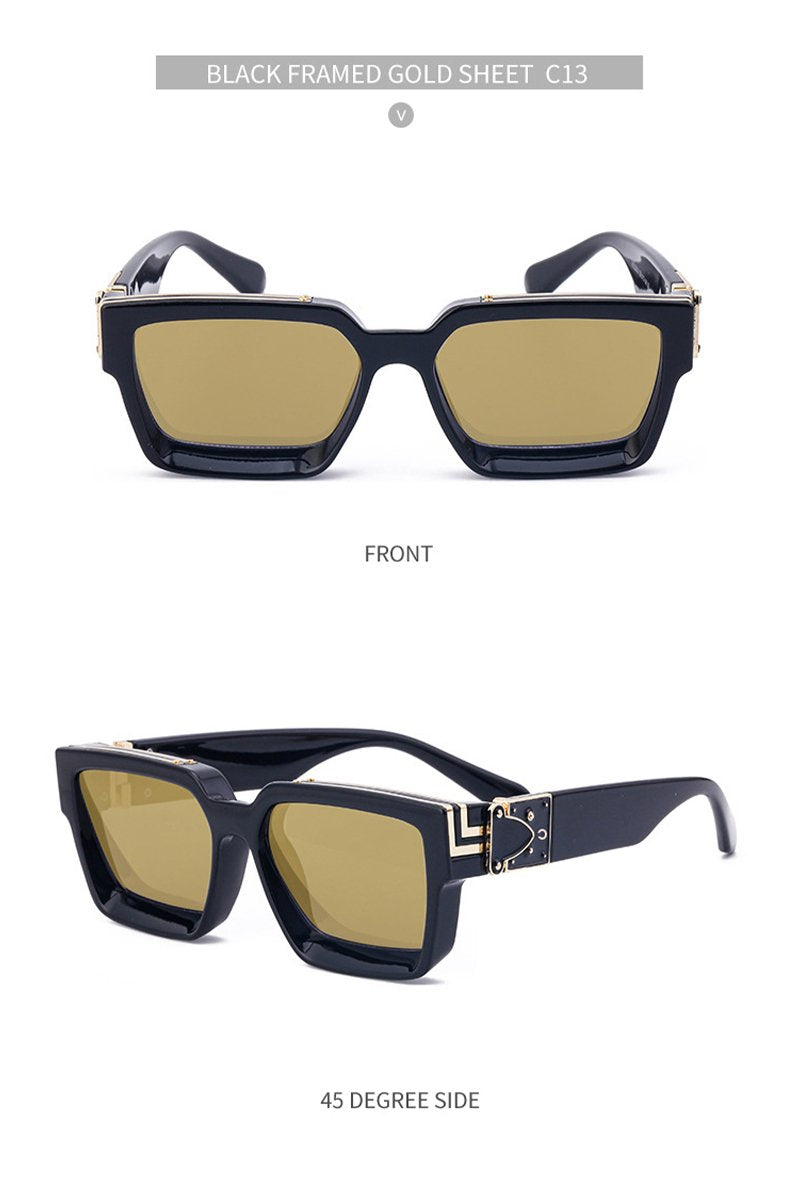 Women's Fashion Trend V Frame Square Sunglasses C13 144mm