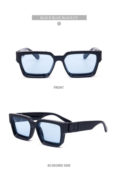 Women's Fashion Trend V Frame Square Sunglasses C9 144mm