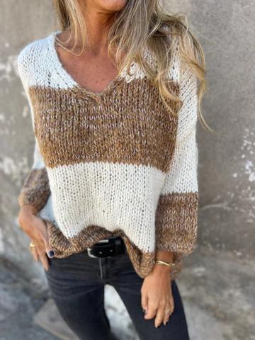 Casual V-neck Knitted Top