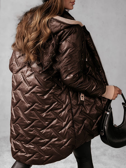 Women's Patchwork Hooded Coat