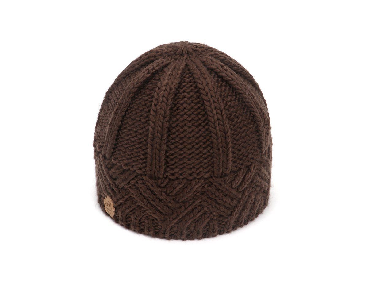 Men's and Women's Retro Style Diamond-check Coarse Knitwear Hats coffee one size