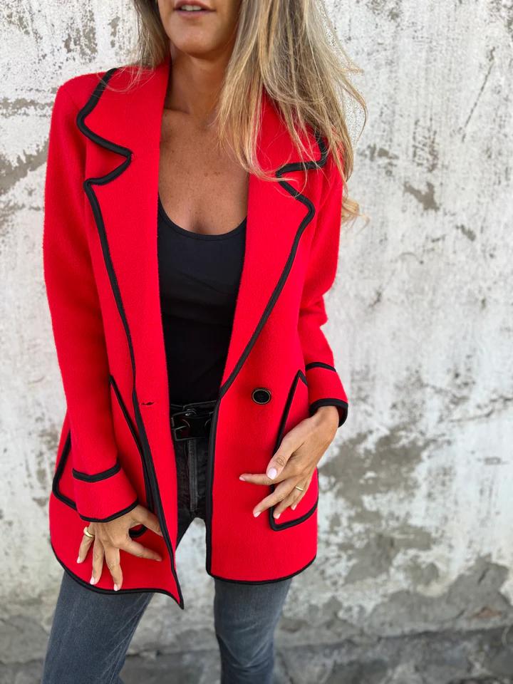 Casual Lapel Jacket red