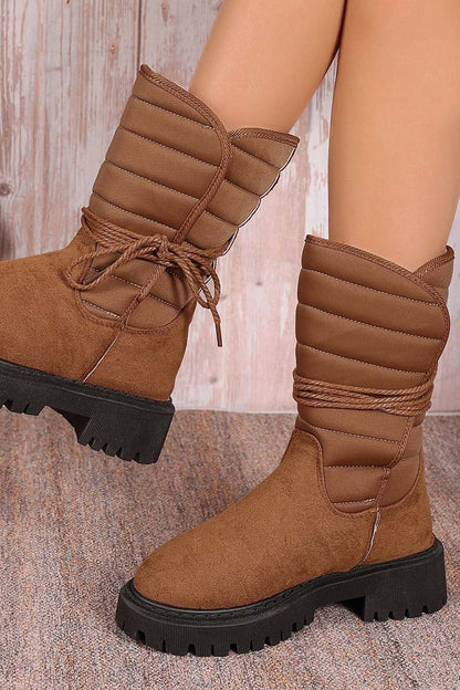 Women's fleece warm strap outer cotton boots