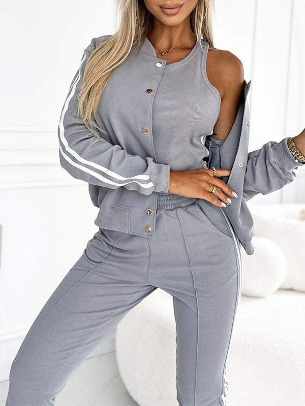 Casual Sports Fashion Cardigan Suit