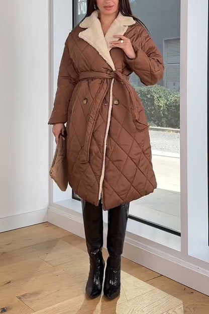 Woman Stylish Fleece Coat Warm Casual Coat