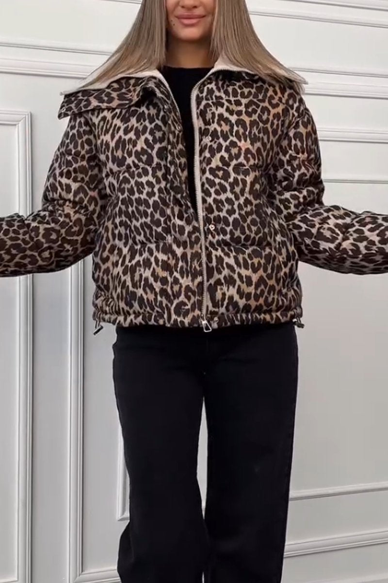 Woman 2024 Retro Leopard Print Warm Thick Coat