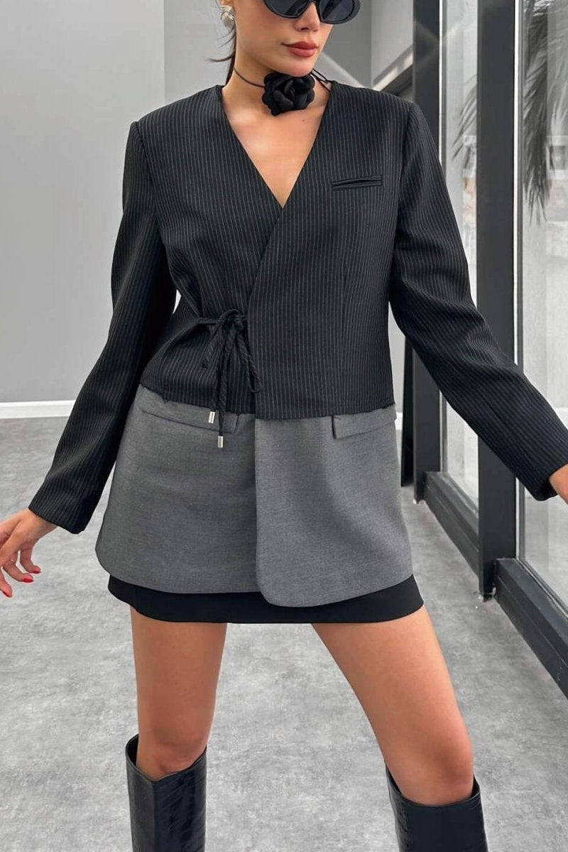 Women's Striped Casual Blazer