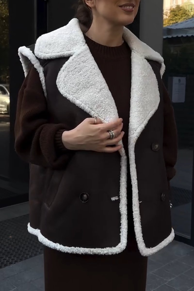 Fur integrated lapel vest