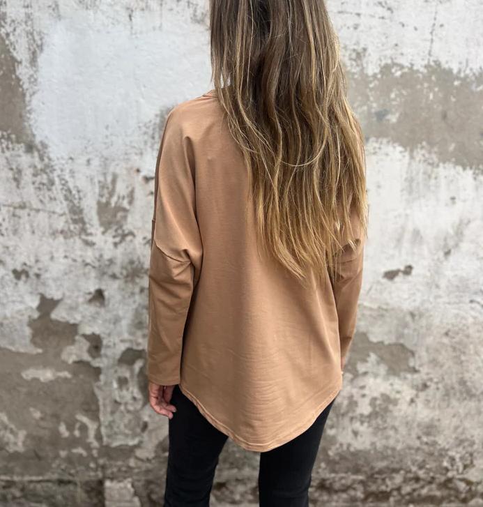 Casual V-neck Long-sleeved Top