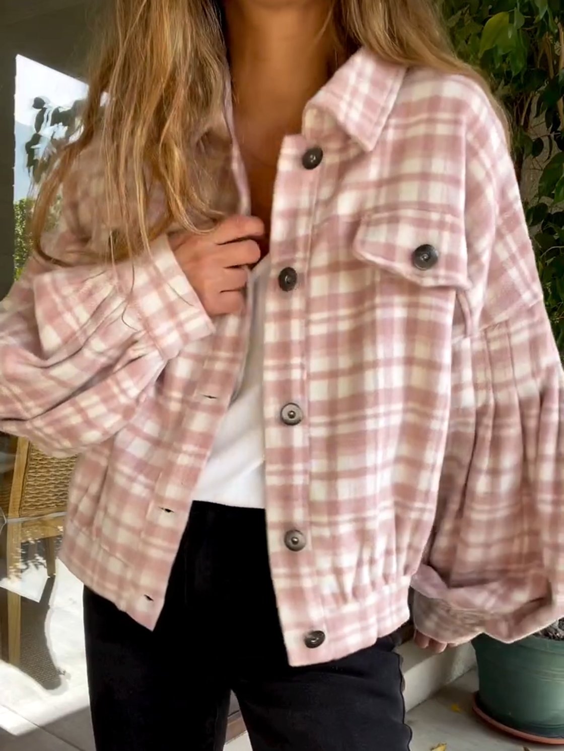 Women's Loose Check Jacket