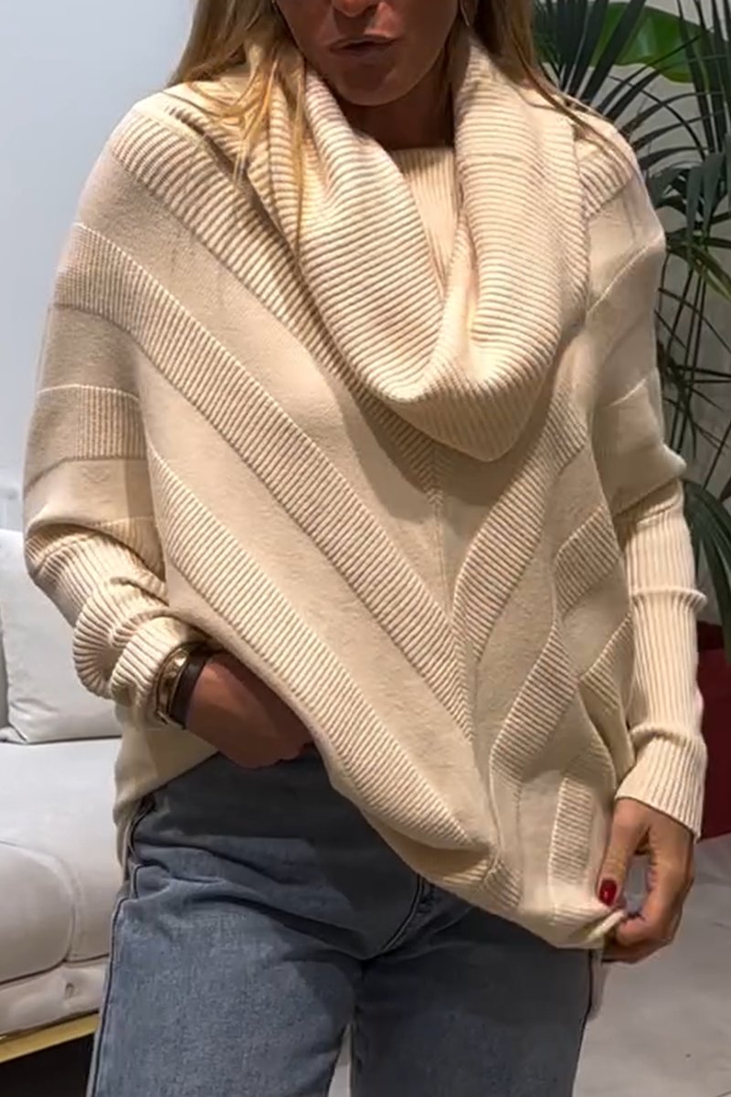 Women's Solid Color Elegant Knitted Sweater Apricot