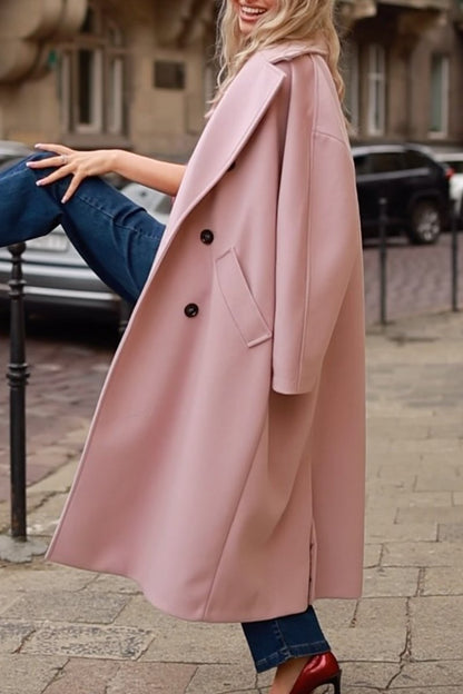 Women's Solid Color Mid-Length Overcoats