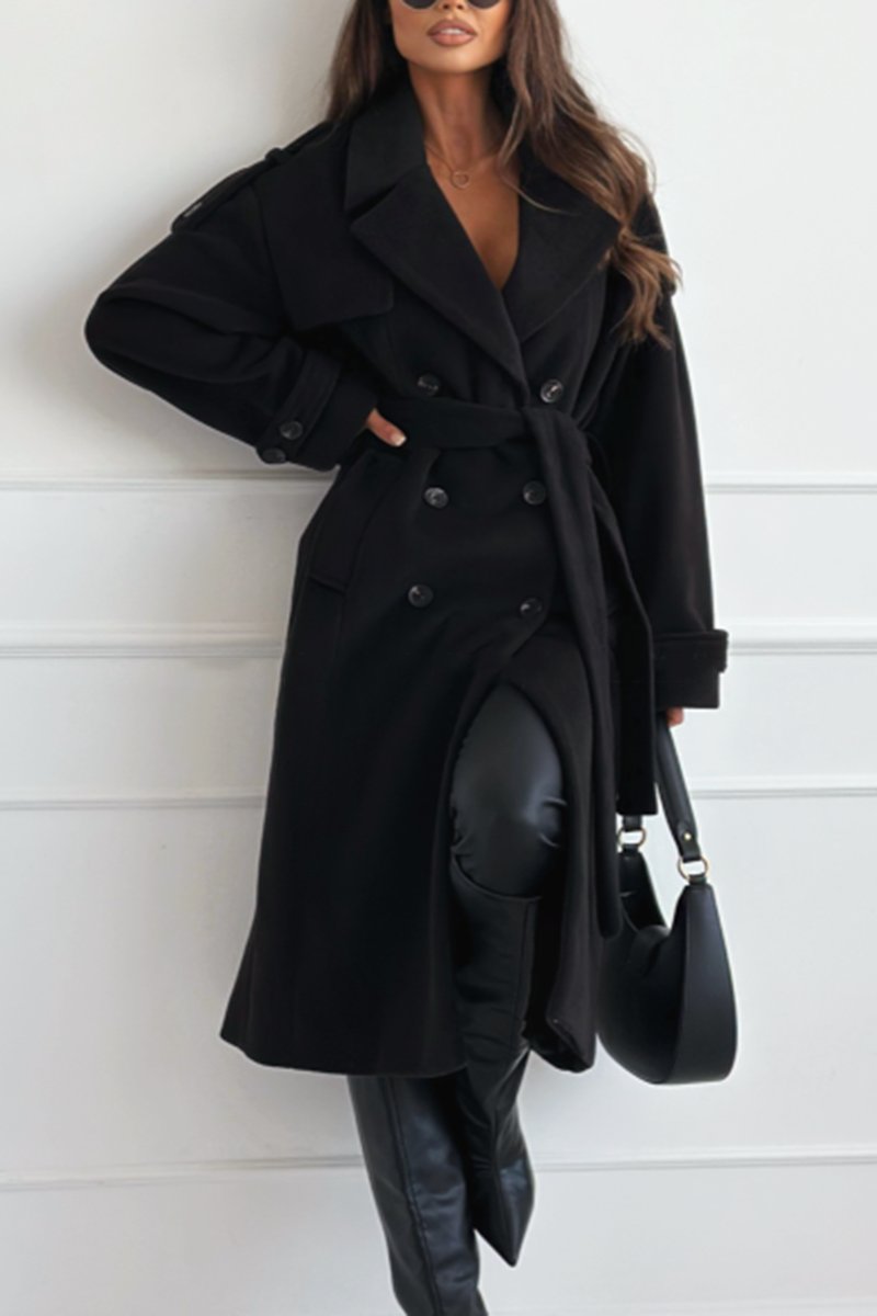 Women's Casual Solid Color Long Coat