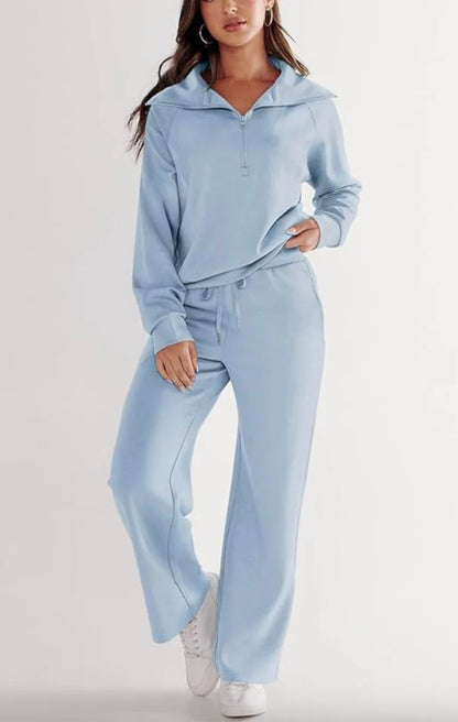 Women's Solid-color Casual Knit Suit