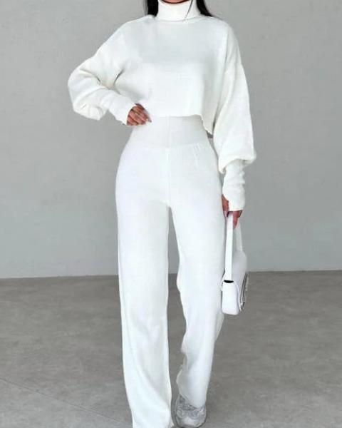 Women's Stretch Turtleneck Sweater Set